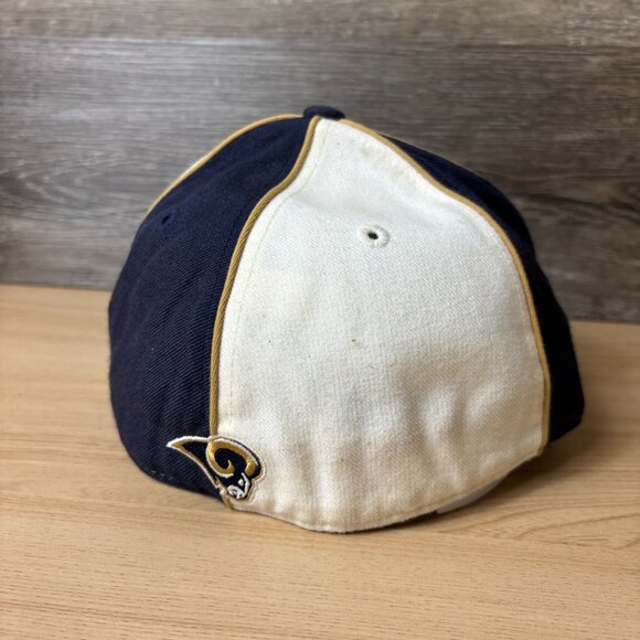 Vintage St Louis Rams Hat Cap Fitted 7 1/2 Blue Wool Split NFL Football Reebok - Picture 6 of 12
